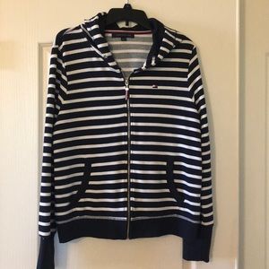 Tommy Hilfiger striped zip up hoodie